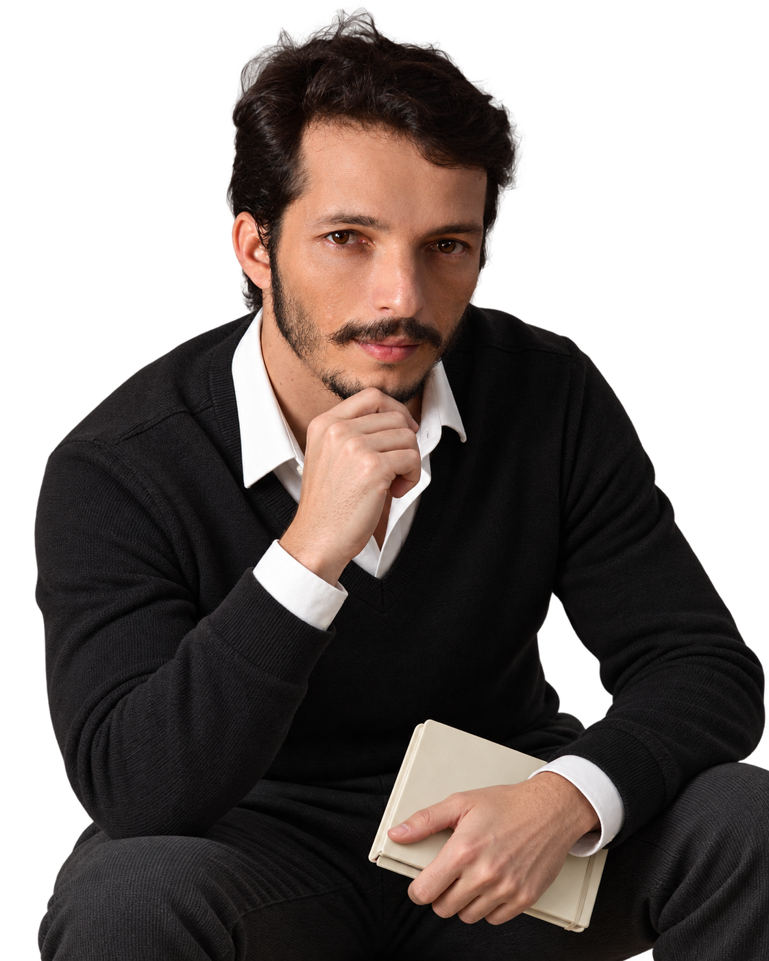 Retrato de Renato Pancioni com um caderno